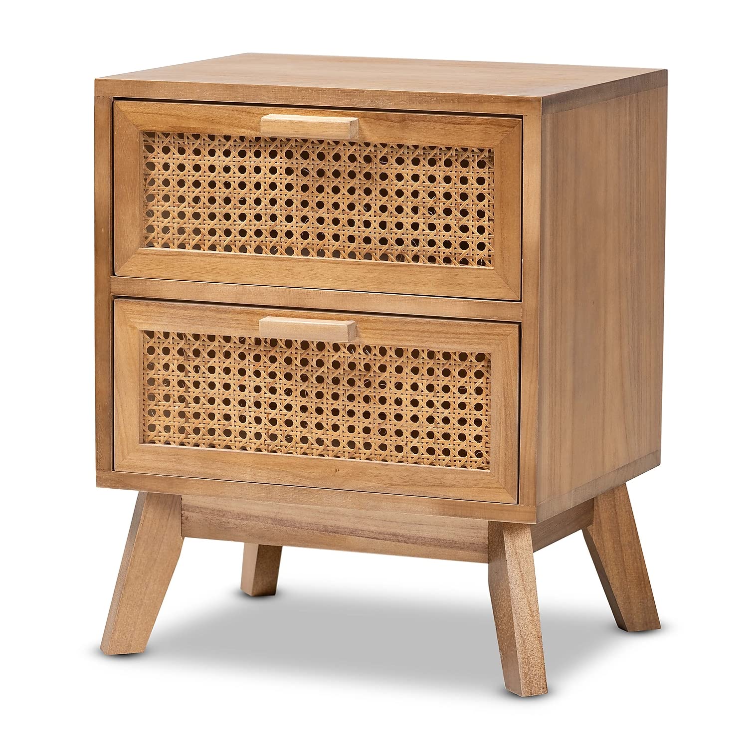 Baxton Studio Baden 19.7-Inch High 2-Drawer Nightstand, Natural Brown And Walnut Brown (201-12260-Hit)